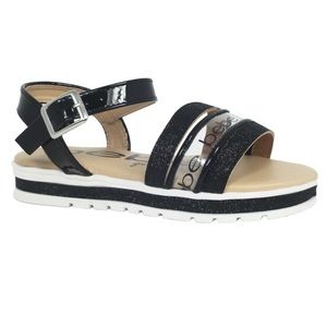 Bebe Black Sparkle Strap Sandal